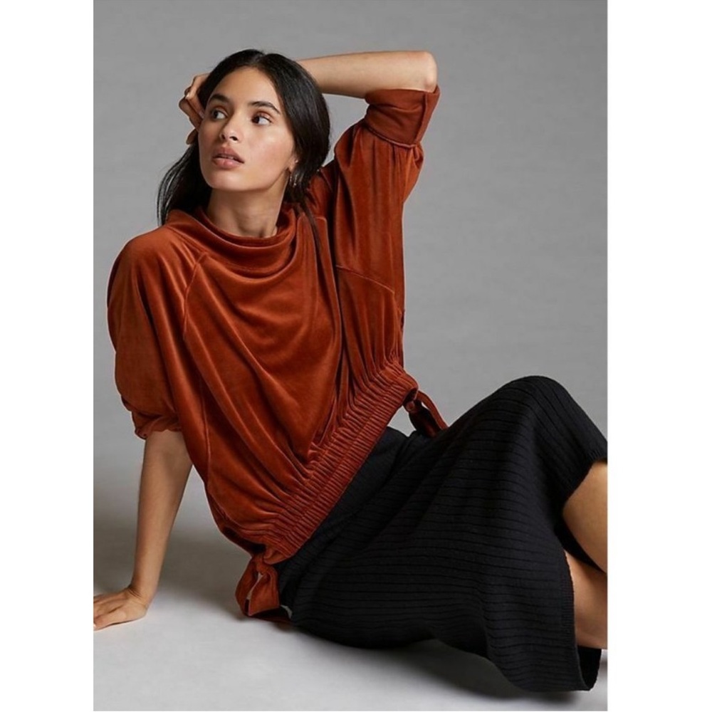 Anthropologie Daily Practice Side Tie Mock neck Pullover